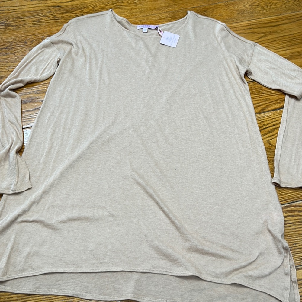 Calypso St. Barth Mirjana Tee, cashmere blend camel color. Small.  New with tag.